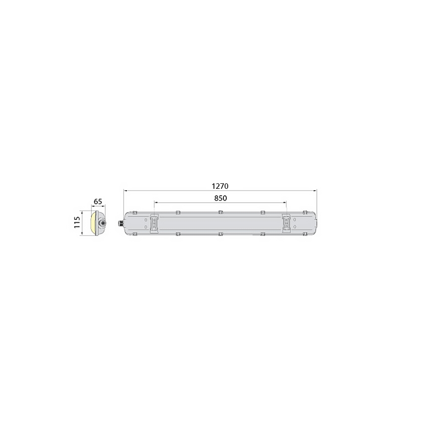 Iluminação industrial fluorescente LED 2xG13/18W/230V IP65 1270 mm