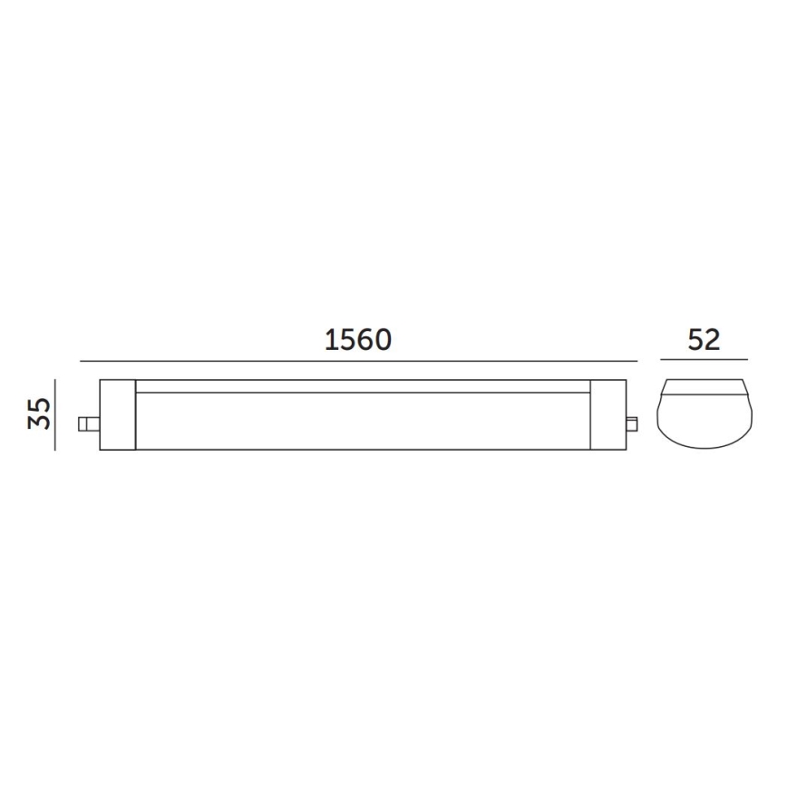 Iluminação industrial fluorescente LED/48W/230V IP65 4000K 156 cm