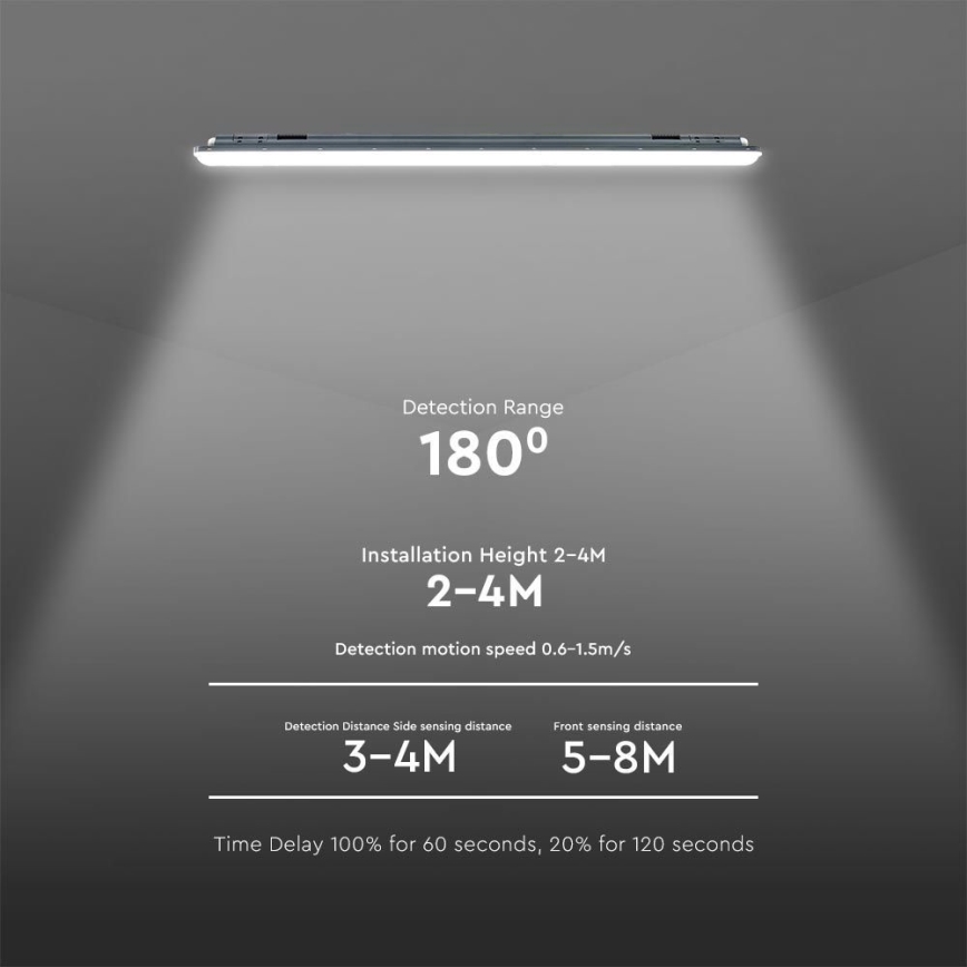 Iluminação industrial fluorescente LED com sensor  X-SERIES LED/36W/230V 6500K 120 cm IP65