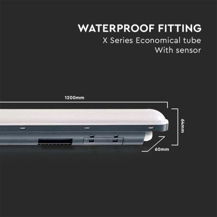 Iluminação industrial fluorescente LED com sensor  X-SERIES LED/36W/230V 6500K 120 cm IP65