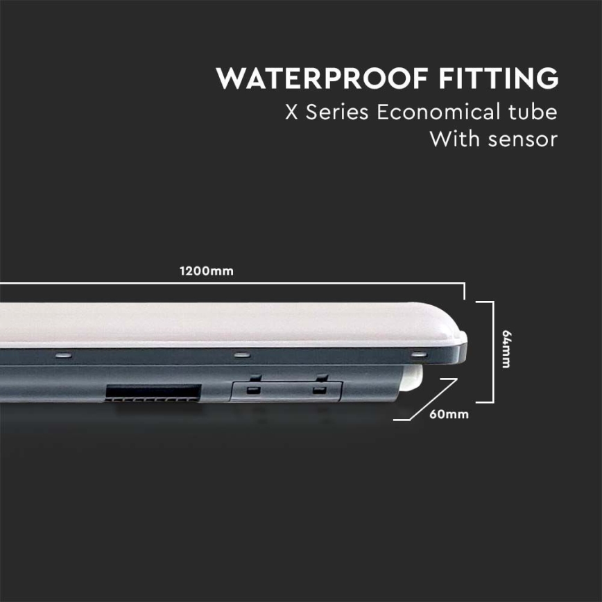 Iluminação industrial fluorescente LED com sensor  X-SERIES LED/36W/230V 6500K 120 cm IP65