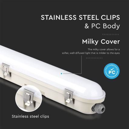 Iluminação industrial fluorescente LED com módulo de emergência EMERGENCY LED/36W/230V 6500K 120cm IP65