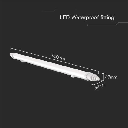 Iluminação industrial fluorescente LED LED/18W/230V 4000K IP65 60 cm