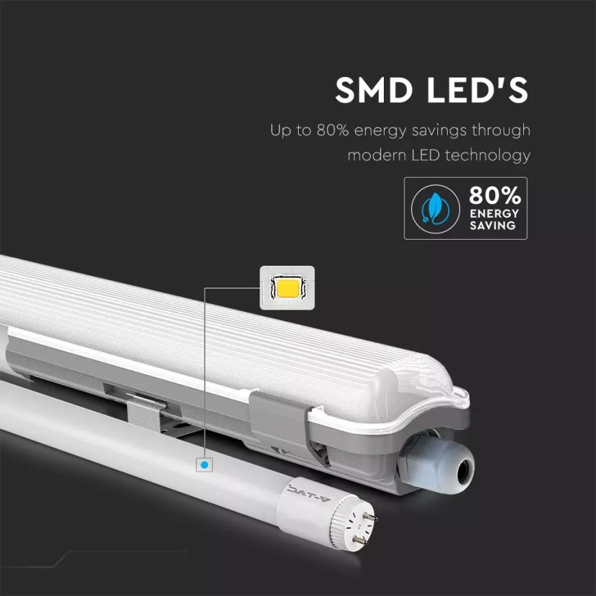 Iluminação industrial fluorescente LED LED/22W/230V 6400K 150cm IP65