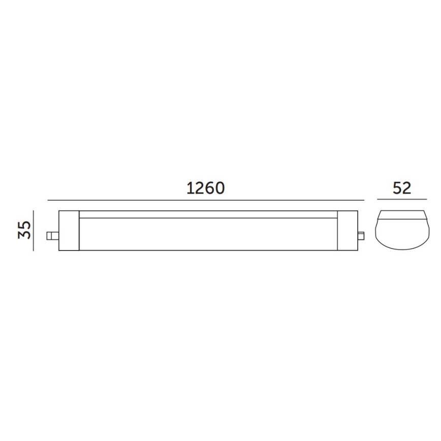Iluminação industrial fluorescente LED LED/36W/230V IP65 4000K 126 cm