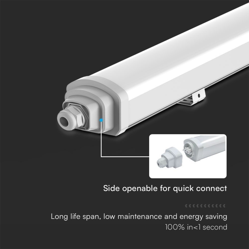 Iluminação industrial fluorescente LED SAMSUNG CHIP LED/48W/230V 4000K IP65 150 cm
