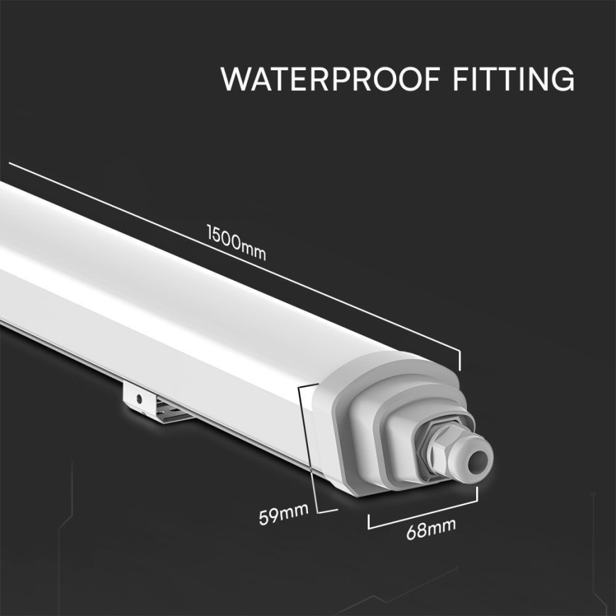 Iluminação industrial fluorescente LED SAMSUNG CHIP LED/48W/230V 4000K IP65 150 cm