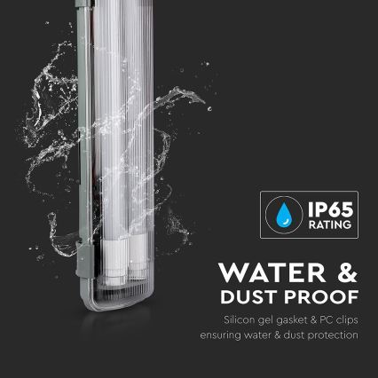 Iluminação industrial fluorescente LED T8 2xG13/22W/230V IP65 4000K 156 cm