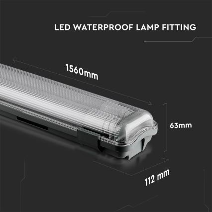 Iluminação industrial fluorescente LED T8 2xG13/22W/230V IP65 4000K 156 cm