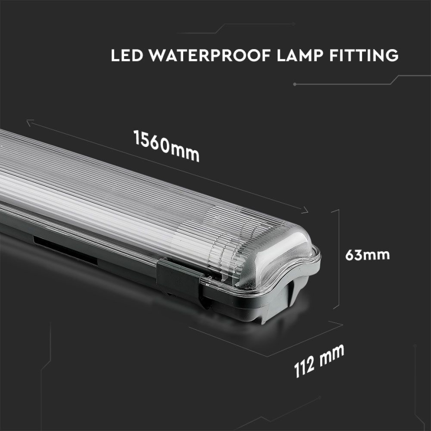 Iluminação industrial fluorescente LED T8 2xG13/22W/230V IP65 4000K 156 cm