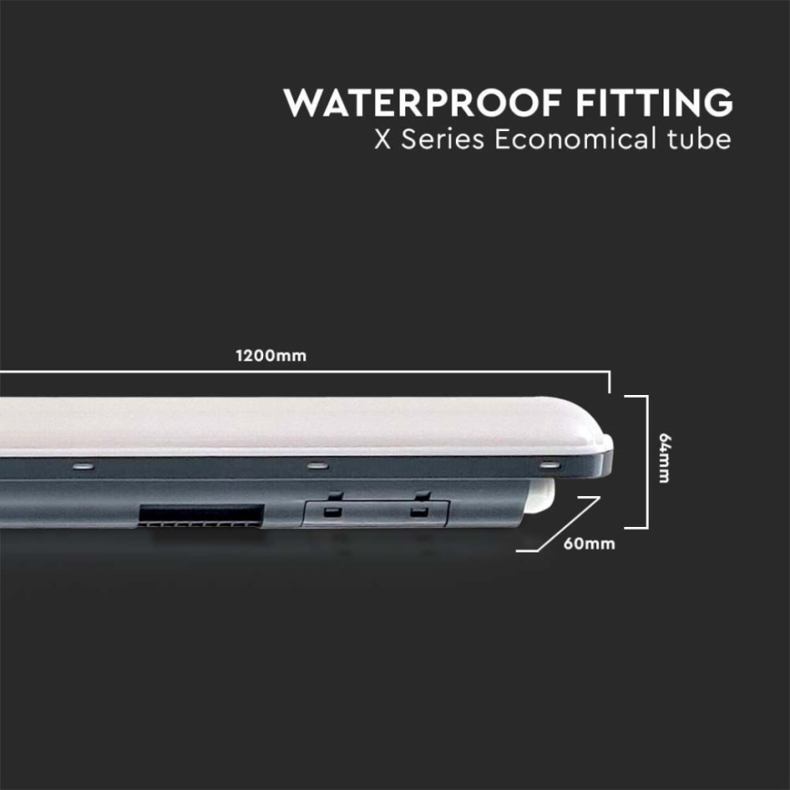 Iluminação industrial fluorescente LED X-SERIES LED/36W/230V 6500K IP65 120 cm