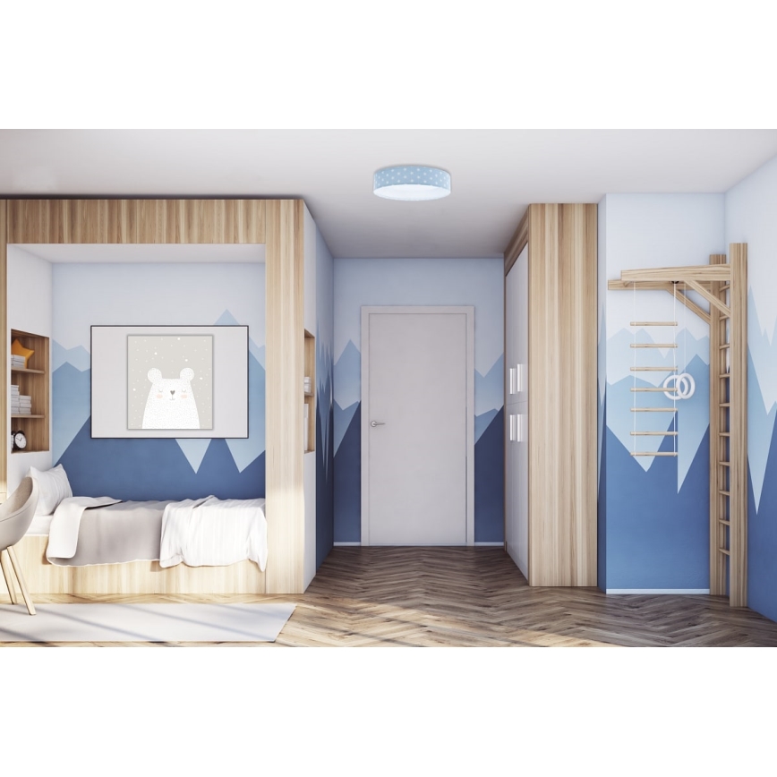 Iluminação de teto LED com regulação SMART GALAXY KIDS LED/24W/230V 3000-6500K estrelas azul/branco + controlo remoto
