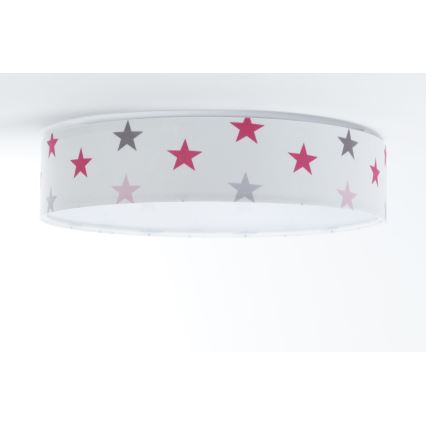 Iluminação de teto LED com regulação SMART GALAXY KIDS LED/24W/230V 3000-6500K estrelas branco/rosa/cinzento + controlo remoto