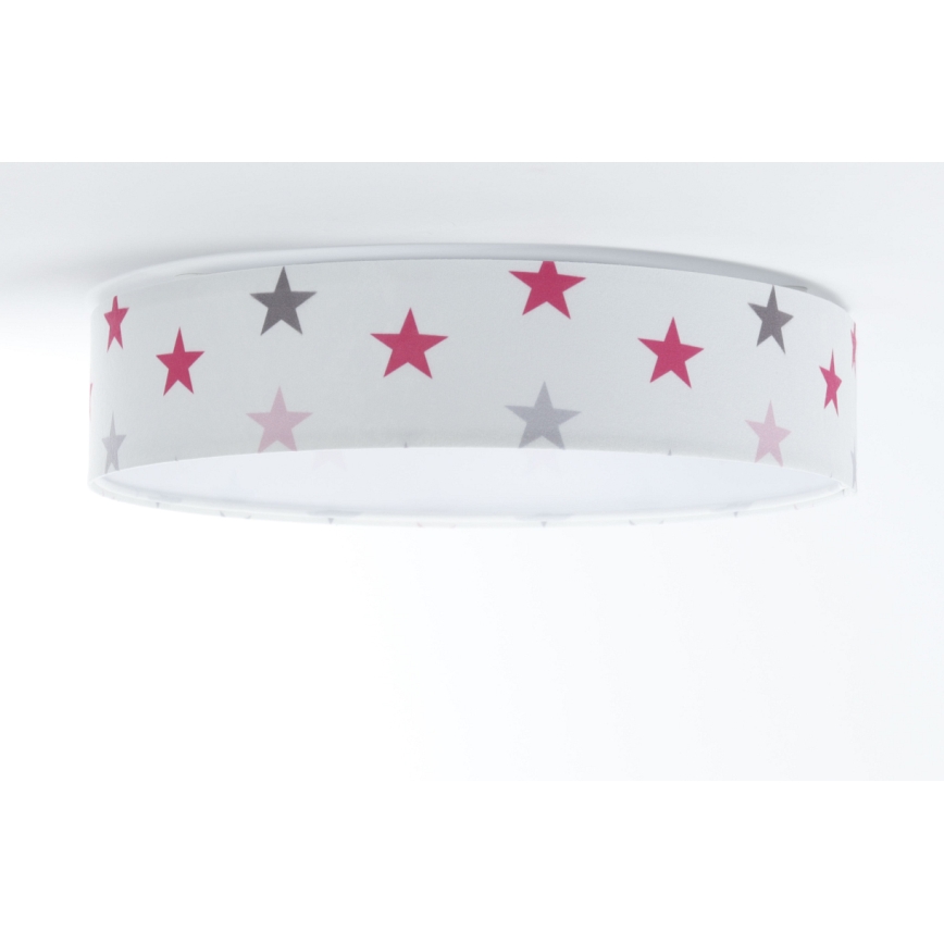 Iluminação de teto LED com regulação SMART GALAXY KIDS LED/24W/230V 3000-6500K estrelas branco/rosa/cinzento + controlo remoto