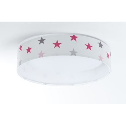 Iluminação de teto LED com regulação SMART GALAXY KIDS LED/24W/230V 3000-6500K estrelas branco/rosa/cinzento + controlo remoto