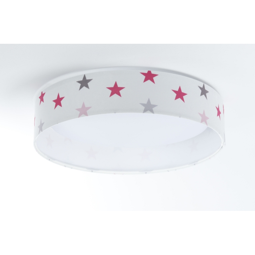 Iluminação de teto LED com regulação SMART GALAXY KIDS LED/24W/230V 3000-6500K estrelas branco/rosa/cinzento + controlo remoto