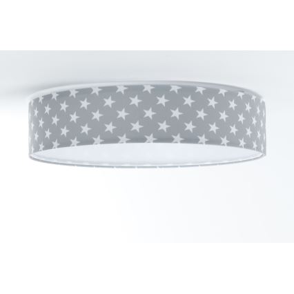 Iluminação de teto LED com regulação SMART GALAXY KIDS LED/24W/230V 3000-6500K estrelas cinzento/branco + controlo remoto