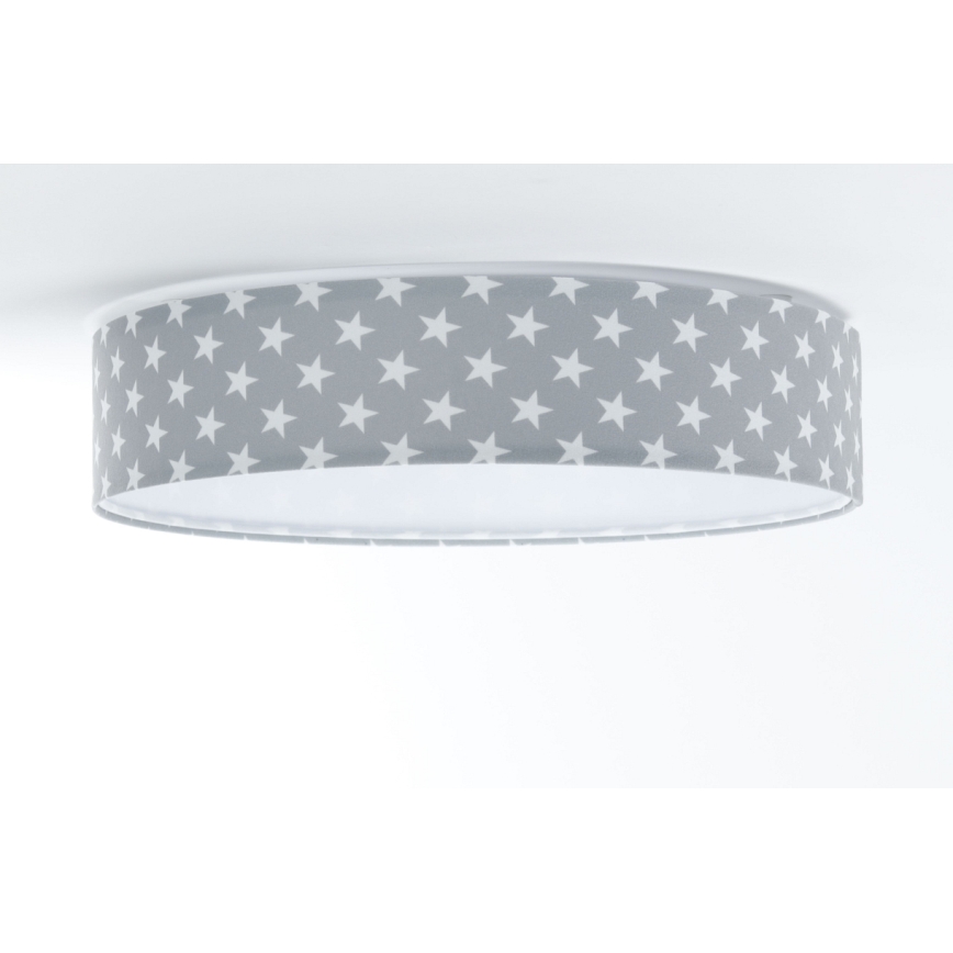 Iluminação de teto LED com regulação SMART GALAXY KIDS LED/24W/230V 3000-6500K estrelas cinzento/branco + controlo remoto