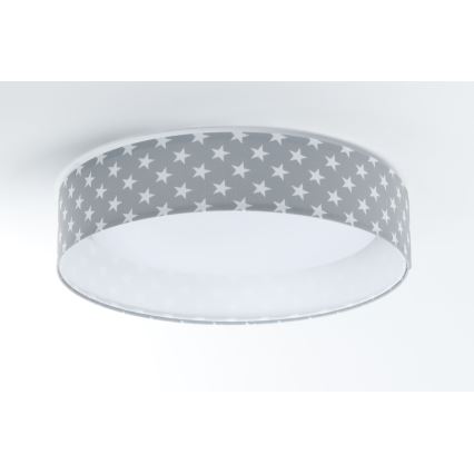 Iluminação de teto LED com regulação SMART GALAXY KIDS LED/24W/230V 3000-6500K estrelas cinzento/branco + controlo remoto