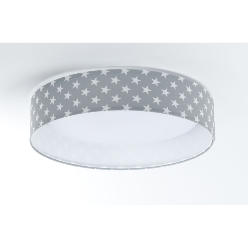 Iluminação de teto LED com regulação SMART GALAXY KIDS LED/24W/230V 3000-6500K estrelas cinzento/branco + controlo remoto