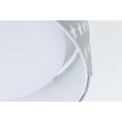 Iluminação de teto LED com regulação SMART GALAXY KIDS LED/24W/230V 3000-6500K estrelas cinzento/branco + controlo remoto