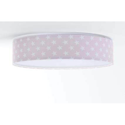 Iluminação de teto LED com regulação SMART GALAXY KIDS LED/24W/230V 3000-6500K estrelas rosa/branco + controlo remoto