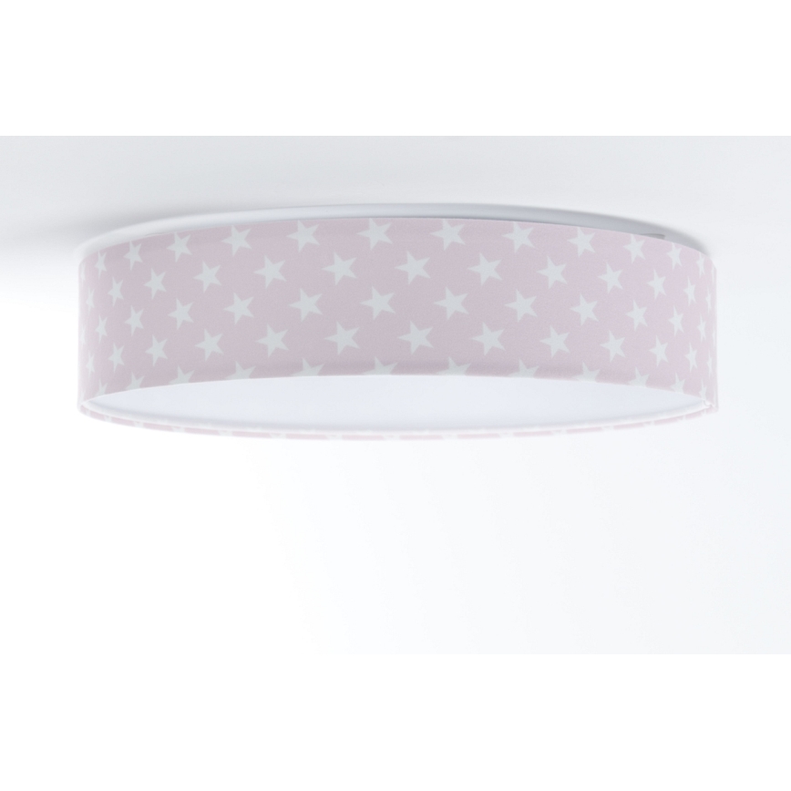 Iluminação de teto LED com regulação SMART GALAXY KIDS LED/24W/230V 3000-6500K estrelas rosa/branco + controlo remoto
