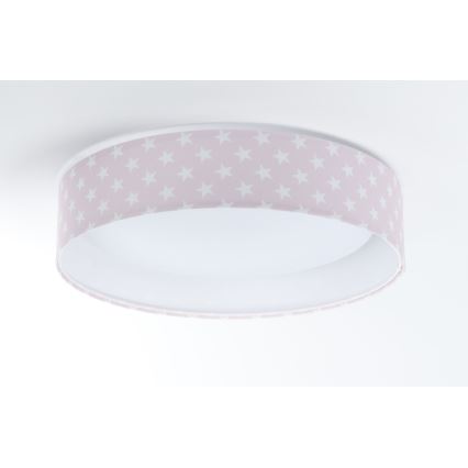 Iluminação de teto LED com regulação SMART GALAXY KIDS LED/24W/230V 3000-6500K estrelas rosa/branco + controlo remoto