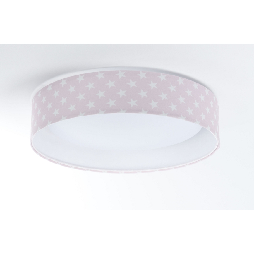 Iluminação de teto LED com regulação SMART GALAXY KIDS LED/24W/230V 3000-6500K estrelas rosa/branco + controlo remoto