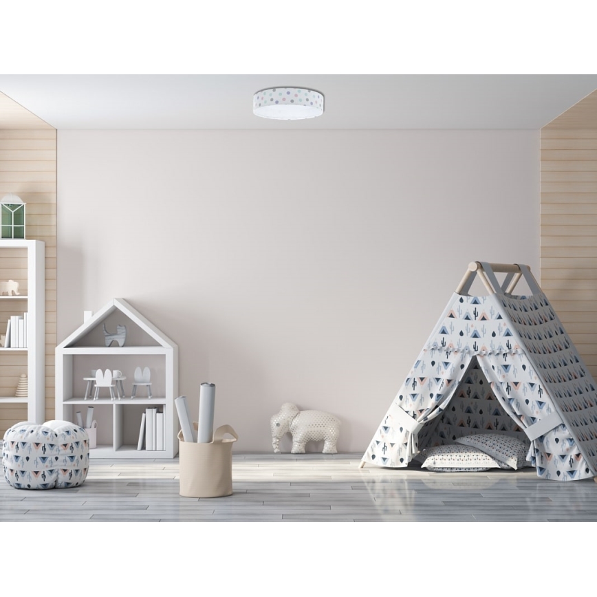 Iluminação de teto LED com regulação SMART GALAXY KIDS LED/24W/230V 3000-6500K pontos colorido + controlo remoto