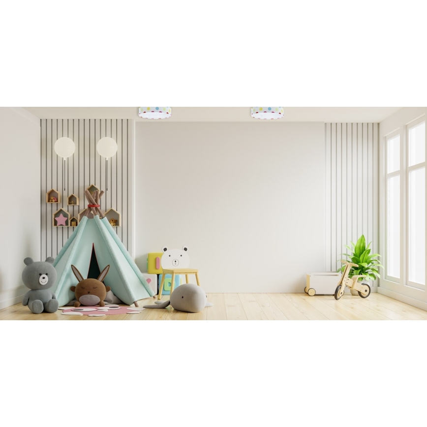 Iluminação de teto LED com regulação SMART GALAXY KIDS LED/24W/230V 3000-6500K pontos colorido + controlo remoto