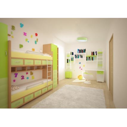 Iluminação de teto LED com regulação SMART GALAXY KIDS LED/24W/230V 3000-6500K pontos verde/branco + controlo remoto