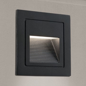 Iluminação LED integrada LORO LED/2W/230V IP65 preto