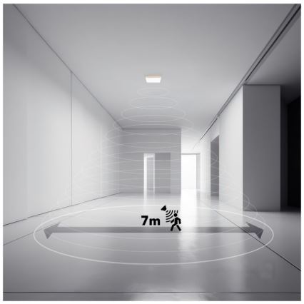 Luz LED para casa de banho com sensor de movimento e anoitecer NIVERA LED/12W/230V IP54 3000/4000/6000K 22,5x22,5 cm preto + comando