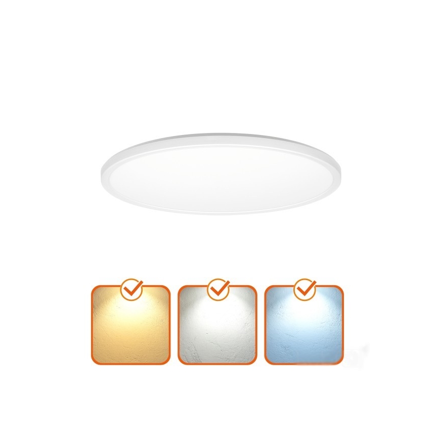 Luz LED para casa de banho com sensor de movimento e anoitecer NIVERA LED/18W/230V IP54 3000/4000/6000K diâmetro 30 cm branco + comando
