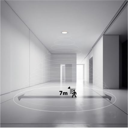 Luz LED para casa de banho com sensor de movimento e anoitecer NIVERA LED/18W/230V IP54 3000/4000/6000K diâmetro 30 cm preto + comando