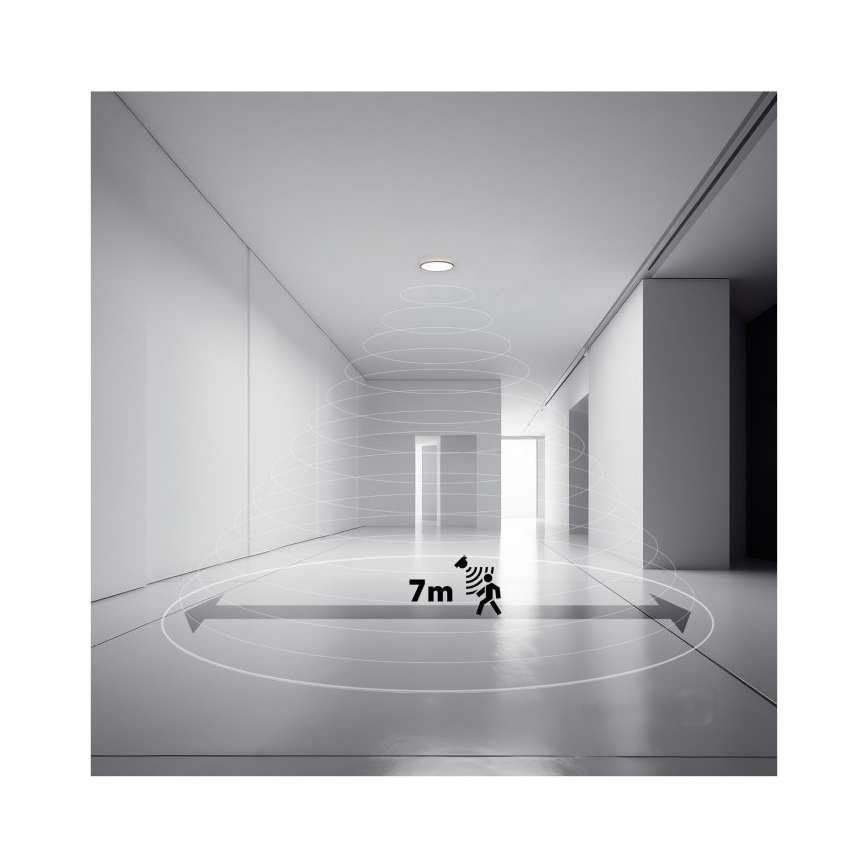 Luz LED para casa de banho com sensor de movimento e anoitecer NIVERA LED/18W/230V IP54 3000/4000/6000K diâmetro 30 cm preto + comando