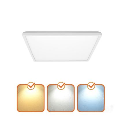 Luz LED para casa de banho com sensor de movimento e anoitecer NIVERA LED/24W/230V IP54 3000/4000/6000K 30x30 cm branco + comando