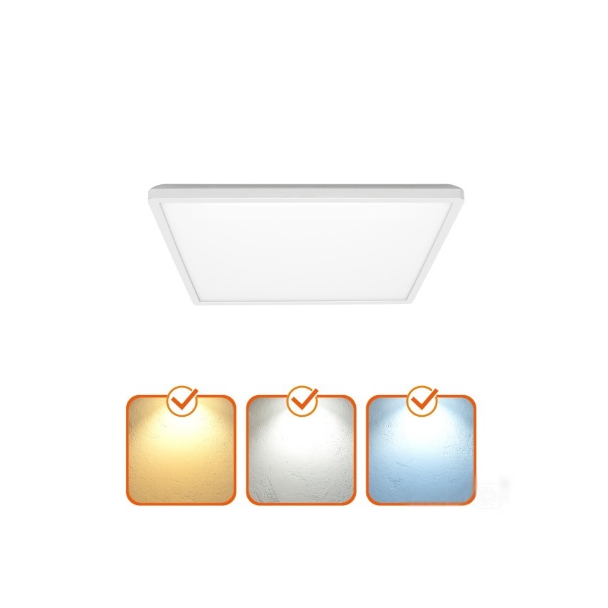 Luz LED para casa de banho com sensor de movimento e anoitecer NIVERA LED/24W/230V IP54 3000/4000/6000K 30x30 cm branco + comando