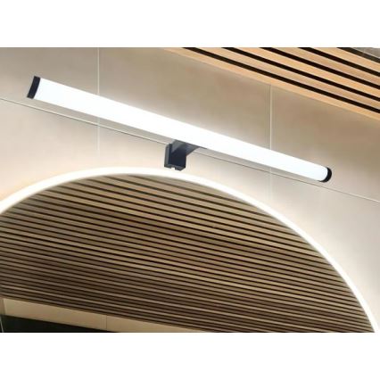 Iluminação LED para espelho de casa de banho 12W/230V 59,5 cm IP44 preta