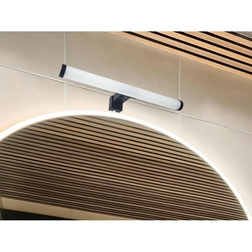 Iluminação LED para espelho de casa de banho LED/8W/230V 30 cm IP44 preta