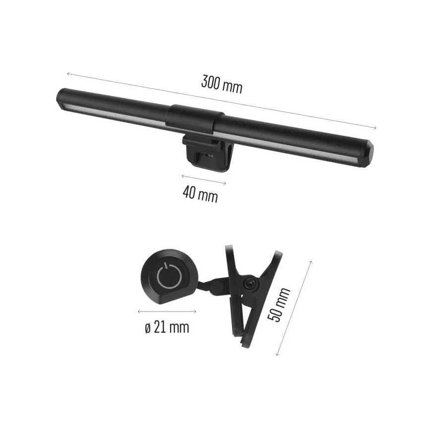 Iluminação LED regulável para monitor tátil LED/5,6W/5V 30 cm CRI 95