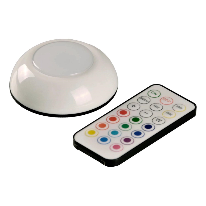 Iluminação LED RGBW para mobília com regulação LED/0,5W/4,5V 3xAAA branco + comando