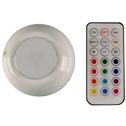 Iluminação LED RGBW para mobília com regulação LED/0,5W/4,5V 3xAAA branco + comando