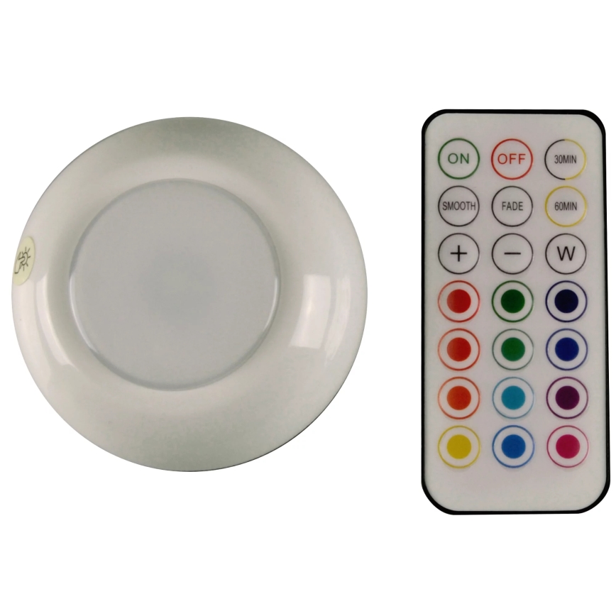 Iluminação LED RGBW para mobília com regulação LED/0,5W/4,5V 3xAAA branco + comando