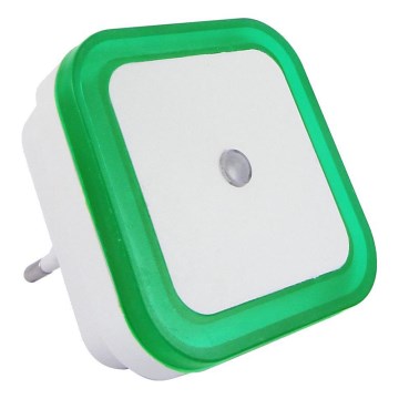 Iluminação noturna com sensor LED LED/0,5W/230V verde