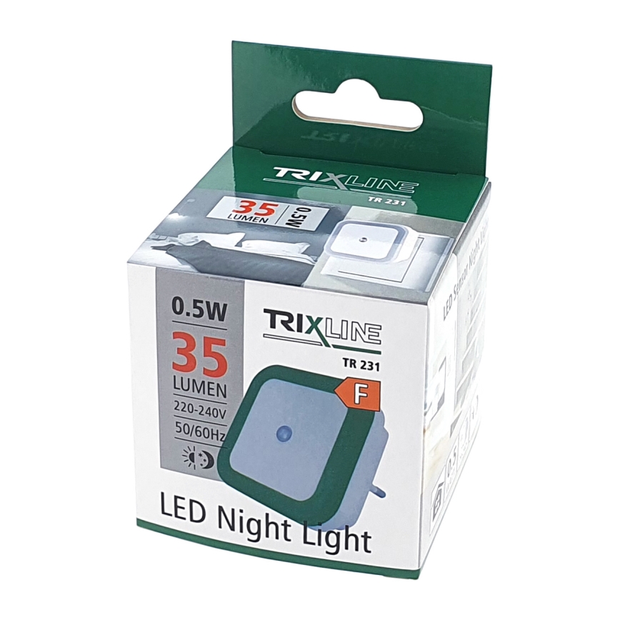 Iluminação noturna com sensor LED LED/0,5W/230V verde