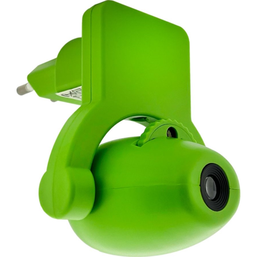 Iluminação noturna de criança LED com projetor LED/0,5W/230V verde