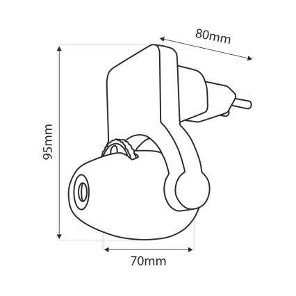 Iluminação noturna de criança LED com projetor LED/0,5W/230V verde