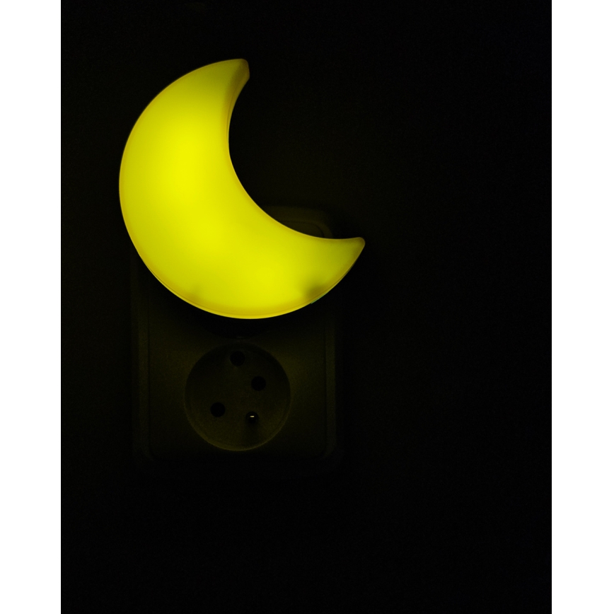 Iluminação noturna de criança LED com sensor de anoitecer LED/0,5W/230V lua